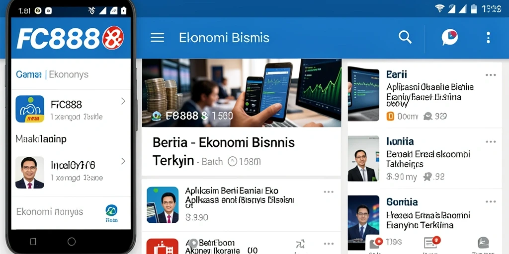 Tampilan antarmuka FC888 dengan berita Ekonomi Bisnis terbaru.