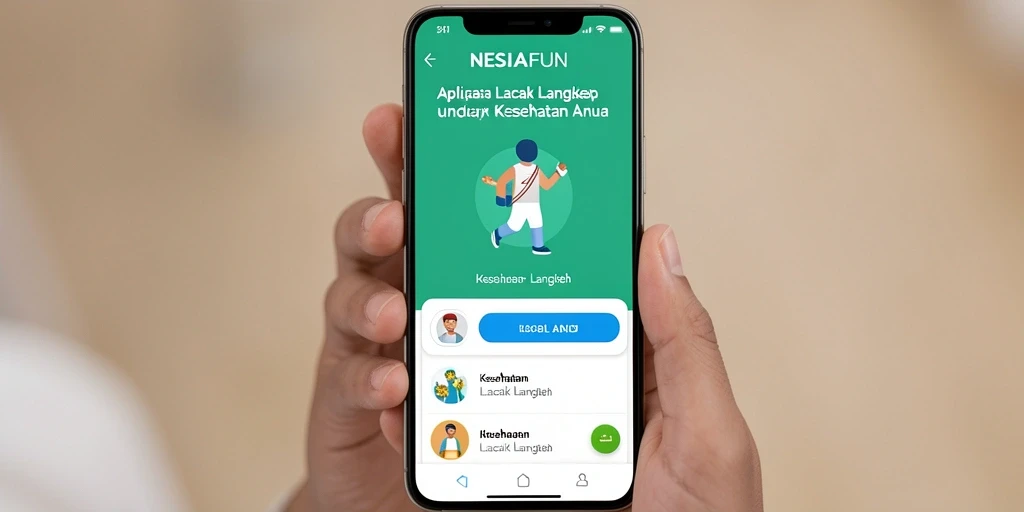 Antarmuka aplikasi NESIAFUN untuk lacak langkah yang intuitif.