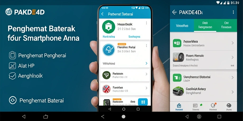 Antarmuka aplikasi PAKDE4D untuk penghemat baterai yang praktis.