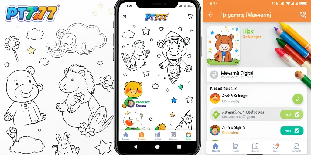 Antarmuka mewarnai digital yang menarik dan interaktif.