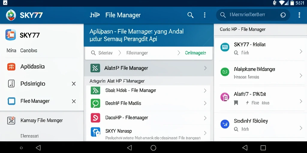 Screenshot utama SKY77 menampilkan antarmuka File Manager yang intuitif dan mudah digunakan.