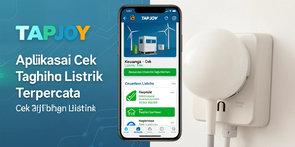 Antarmuka aplikasi TAPJOY untuk cek tagihan listrik yang sederhana.